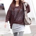 Long-sleeve Patterned Cut Out Blouse