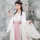 Spaghetti Strap Top/ Long-sleeve Top/ Maxi Skirt/ Jacket/ Scarf/ Hanfu Set