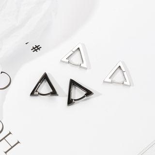925 Sterling Silver Triangle Hoop Earrings