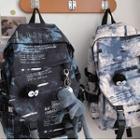 Lettering Tie-dye Buckled Lightweight Backpack