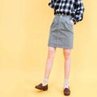 Plain Corduroy Fitted Skirt