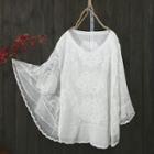Flower Embroidered Lace Cape