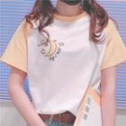 Short-sleeve Moon Print T-shirt