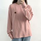 Long-sleeve Tweedy Embroidery T-shirt