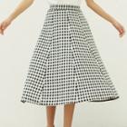 Color-block Check Skirt