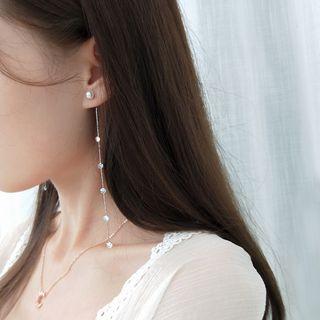 Faux Pearl Dangle Earring Silver - One Size
