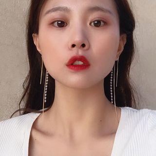 Faux-pearl Fringe Earring / Clip-on Earring