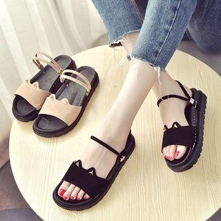 Platform Cat Ear Accent Sandals