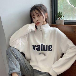 Semi High-neck Zip Sweater
