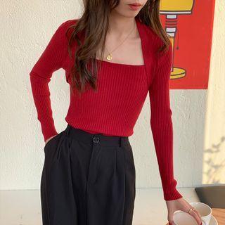 Long-sleeve Plain Knit Top / Short-sleeve Knit Top