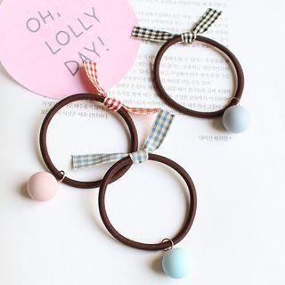 Bow Hair Tie With Ball Charm