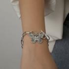 Butterfly Bracelet 1pc - Silver - One Size