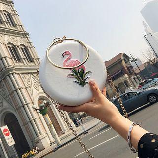 Flamingo Embroidered Crossbody Bag