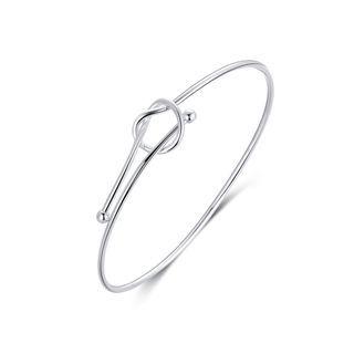 Fashion Simple Geometric Thin Bracelet Silver - One Size
