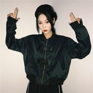 Cropped Bomber Jacket / Contrast Trim Sweatpants