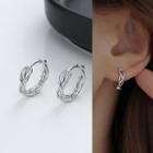 Layered Alloy Hoop Earring 1 Pair - Earring - Silver - One Size