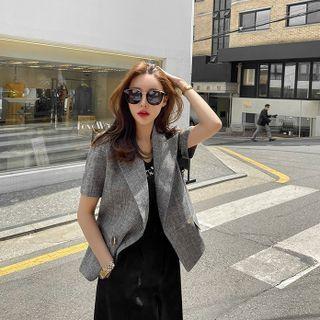 Peak-lapel Linen Blend Blazer