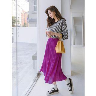 Plus Size Chiffon Pleats Skirt