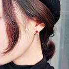 Non-matching 925 Sterling Silver Rhinestone Dangle Earring 1 Pair - Non-matching - Heart Wand - One Size