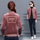 Quilted Lettering Baseball Jacket