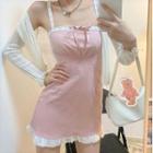 Strappy Ruffle A-line Dress / Cardigan / Set