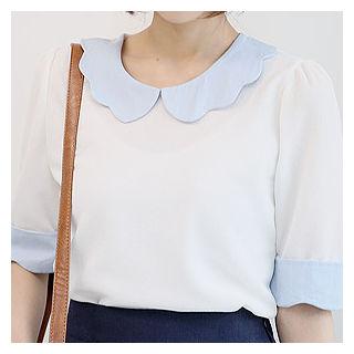 Contrast Scallop-edge Top