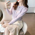 Faux Pearl Bow Cardigan