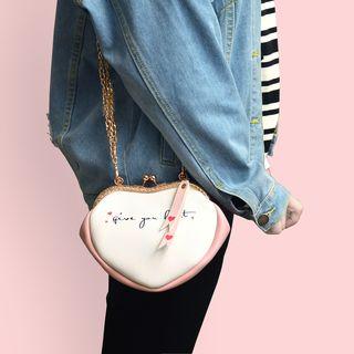 Lettering Heart Crossbody Bag
