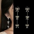 Bow Alloy Dangle Earring 1 Pair - Bow Alloy Dangle Earring - Silver - One Size