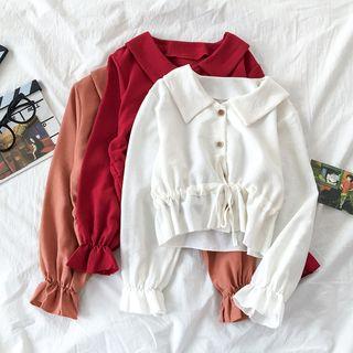 Tie Waist Collared Blouse