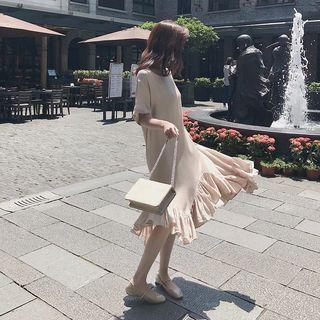 Asymmetrical Hem Midi Dress