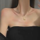 Rhinestone Pendant Necklace Gold Plating Necklace - Gold - One Size