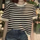 Short-sleeve Striped Knit Top / Striped Tank Top (various Designs)