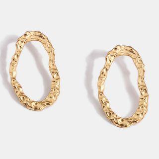 Irregular Alloy Hoop Earring 1 Pair - One Size