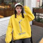 Printed Collared Sweatshirt