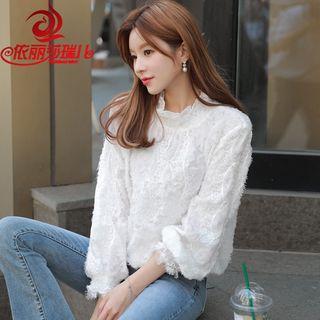 Lantern-sleeve Lace Blouse