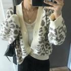 Leopard Printed Cardigan Almond - One Size