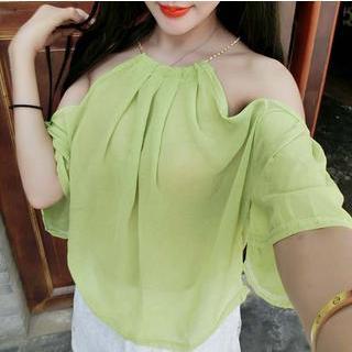 Cutout 3/4-sleeve Top