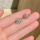 Rhinestone Clover Earring Single - Gold - One Size