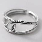 Layered Sterling Silver Open Ring S925 Silver - Silver - One Size