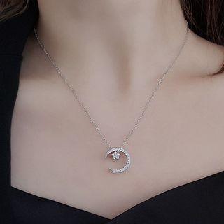 Moon Pendant Sterling Silver Necklace Necklace - 925 Silver - Silver - One Size