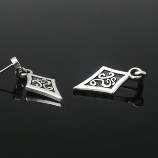 Tinted Sterling Silver Dangle Single Earring