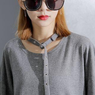 Choker-details Loose-fit T-shirt