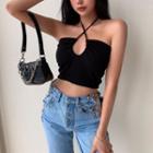 Cut-out Cropped Halter Top