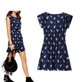 Sleeveless Elephant Print Dress