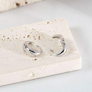 Polished Sterling Silver Hoop Earring 1 Pair - Es1229 - Silver - One Size