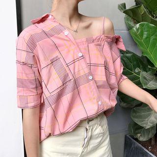 Asymmetrical Plaid Shirt
