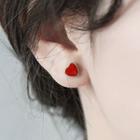 925 Sterling Silver Heart Earring 1 Pair - Heart Earring - One Size
