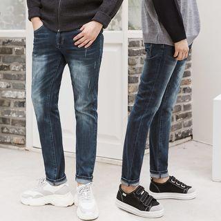Plus Size Washed Jeans