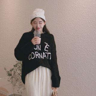 Lettered Oversized Sweater